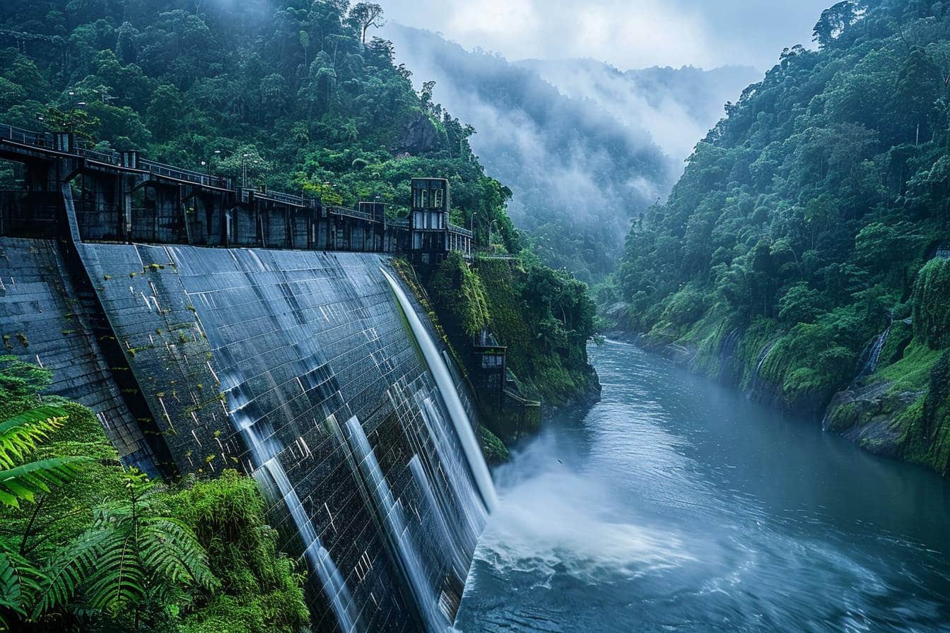 Énergie renouvelable produite par des barrages  
Production d'électricité grâce à l'eau en mouvement